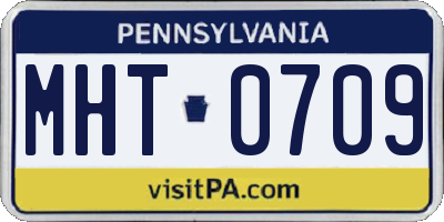 PA license plate MHT0709