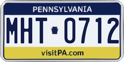PA license plate MHT0712