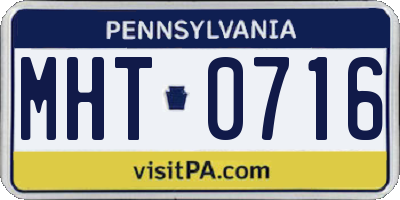 PA license plate MHT0716