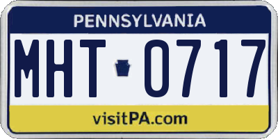 PA license plate MHT0717