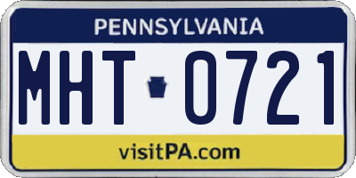 PA license plate MHT0721