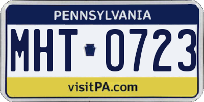 PA license plate MHT0723