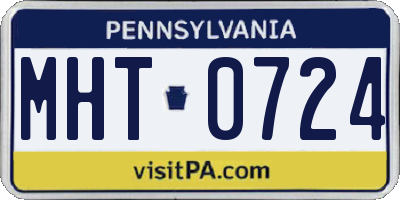 PA license plate MHT0724