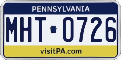 PA license plate MHT0726
