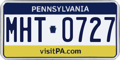PA license plate MHT0727