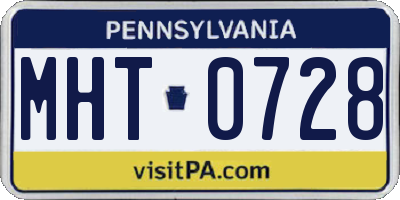 PA license plate MHT0728