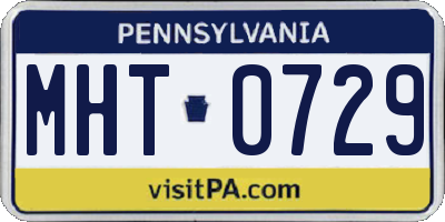 PA license plate MHT0729