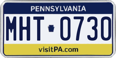 PA license plate MHT0730