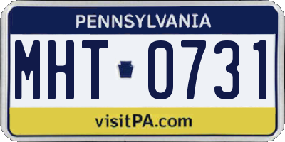 PA license plate MHT0731