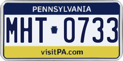 PA license plate MHT0733