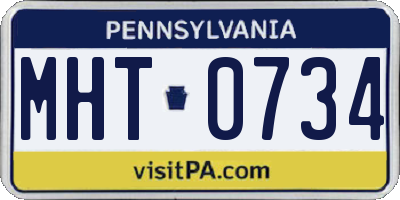 PA license plate MHT0734