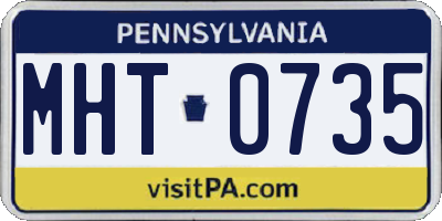 PA license plate MHT0735
