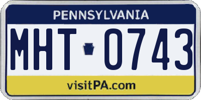 PA license plate MHT0743