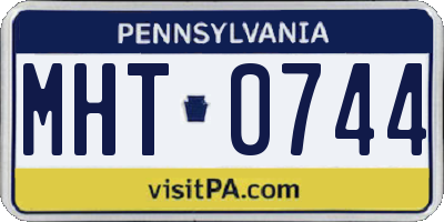 PA license plate MHT0744