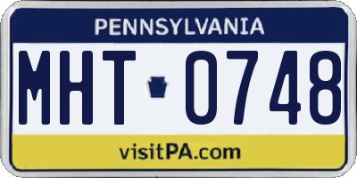 PA license plate MHT0748