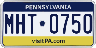 PA license plate MHT0750