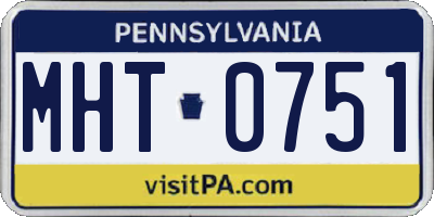 PA license plate MHT0751