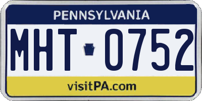 PA license plate MHT0752