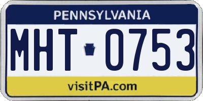PA license plate MHT0753