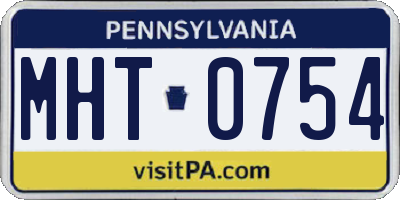 PA license plate MHT0754