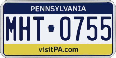 PA license plate MHT0755