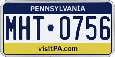 PA license plate MHT0756