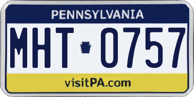 PA license plate MHT0757