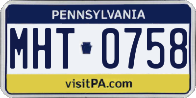 PA license plate MHT0758