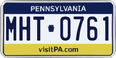 PA license plate MHT0761