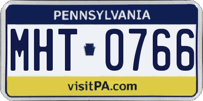 PA license plate MHT0766