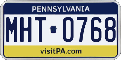 PA license plate MHT0768