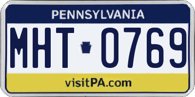 PA license plate MHT0769