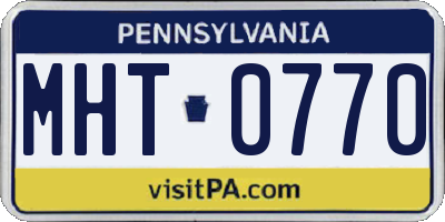 PA license plate MHT0770