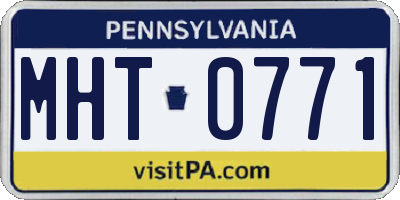 PA license plate MHT0771
