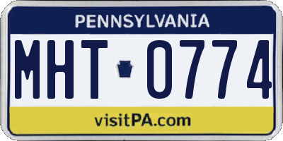 PA license plate MHT0774
