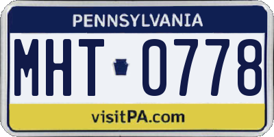 PA license plate MHT0778