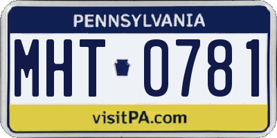PA license plate MHT0781