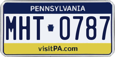 PA license plate MHT0787
