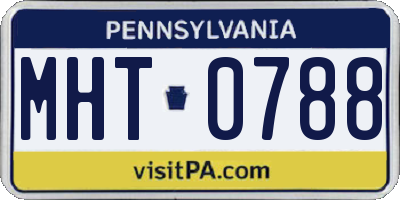 PA license plate MHT0788