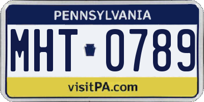 PA license plate MHT0789