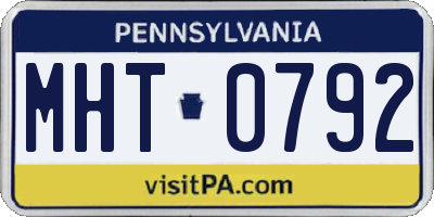 PA license plate MHT0792