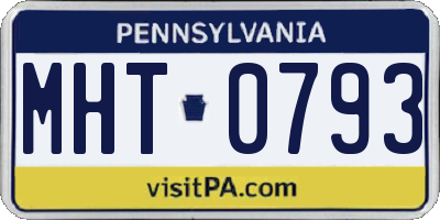 PA license plate MHT0793