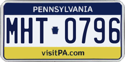 PA license plate MHT0796