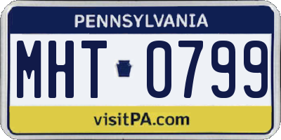 PA license plate MHT0799