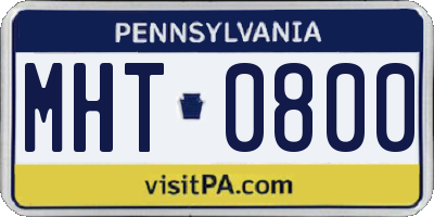 PA license plate MHT0800