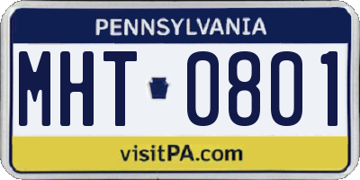 PA license plate MHT0801