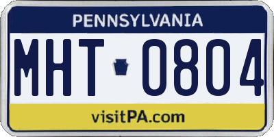 PA license plate MHT0804