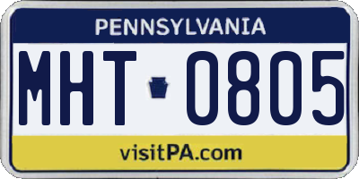 PA license plate MHT0805