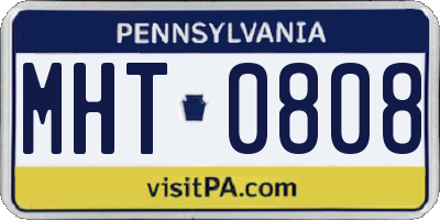 PA license plate MHT0808