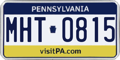 PA license plate MHT0815